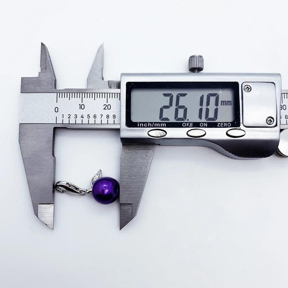 Lovely Purple Enamel Apple Pendant Charm For Women Girls 925 Sterling Silver Jewelry Gift