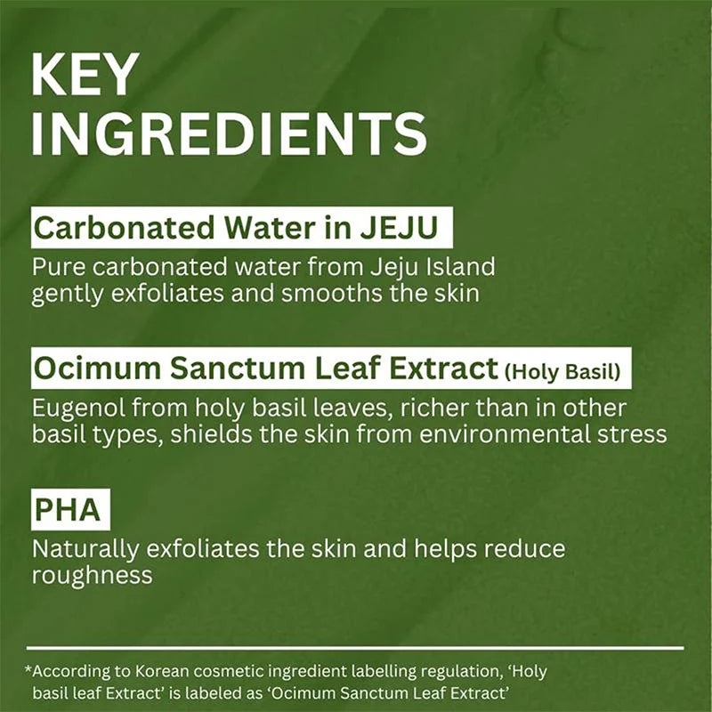 Pore-cleansing Bubble Mask Korean Skincare Sparkling Holy Basil + PHA 13% Gentle Blackhead Removal Oil Control Cleansing Mask