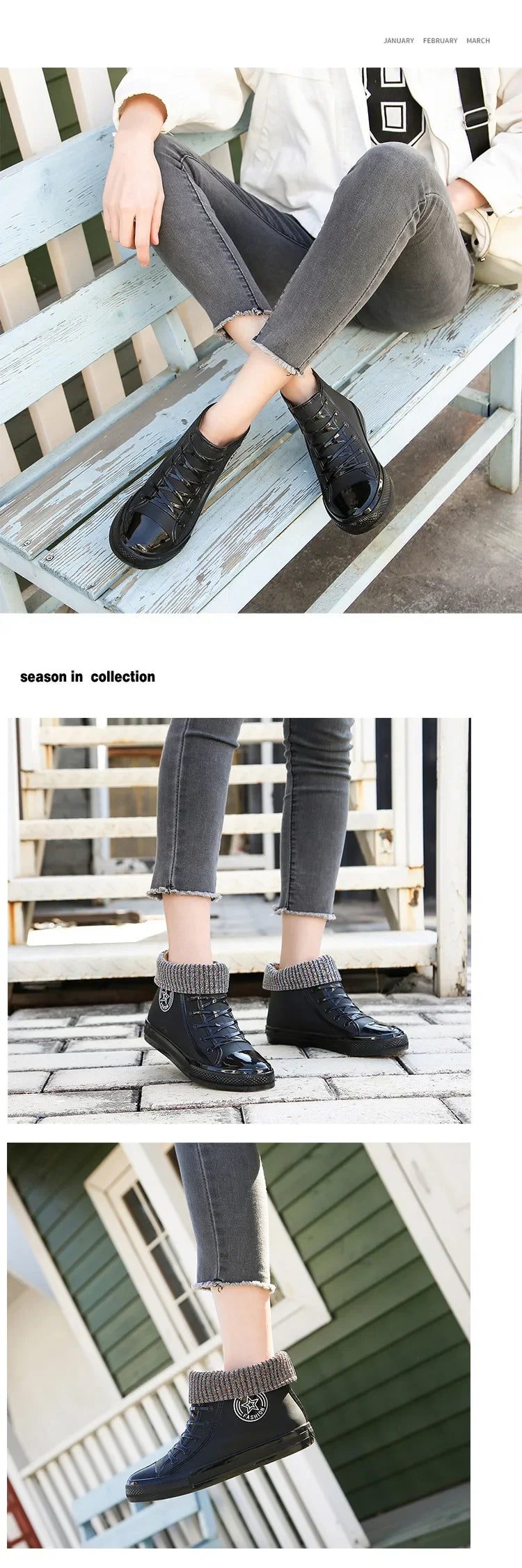 Anti-Slip Short Tube Waterproof Women's Rain Boots Fashionable Kitchen Work Rubber Shoe Covers Fishing Shoes PVC Material Adult