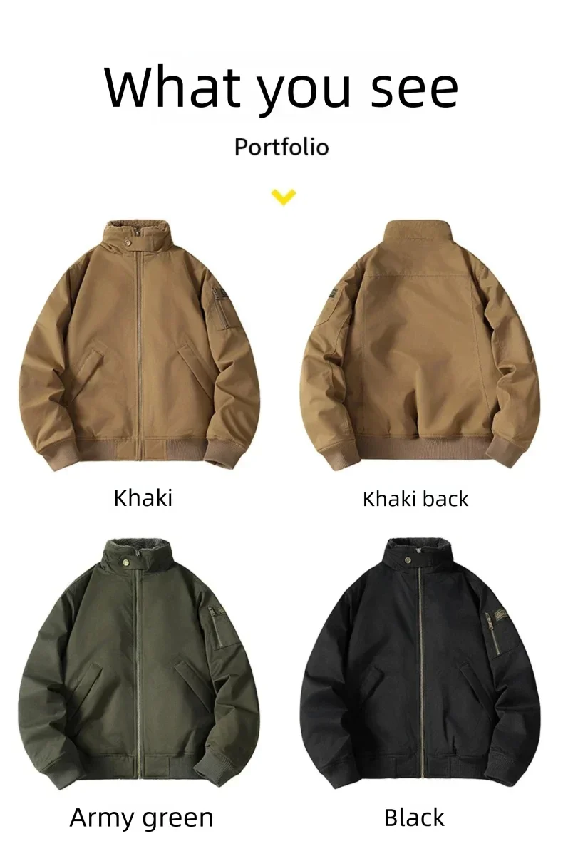 Men's Winter Cotton Jacket, Versatile Casual Stylish Windproof Warm Stand - Collar Coat