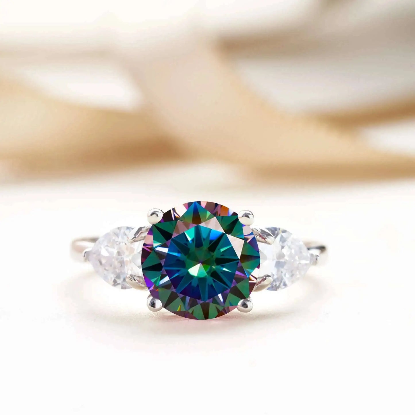 Luxury 9mm 3ct D Color Moissanite Rings Classic 4 Prong S925 Sterling Silver Fine Jewelry Dating Gift For Women Wedding Bands