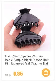 Brand French Banana Hair Clip Black Plastic Ponytail Holder Hair Pin for Lady Hairdress Beauty Tool Simple Hair Clips 2020