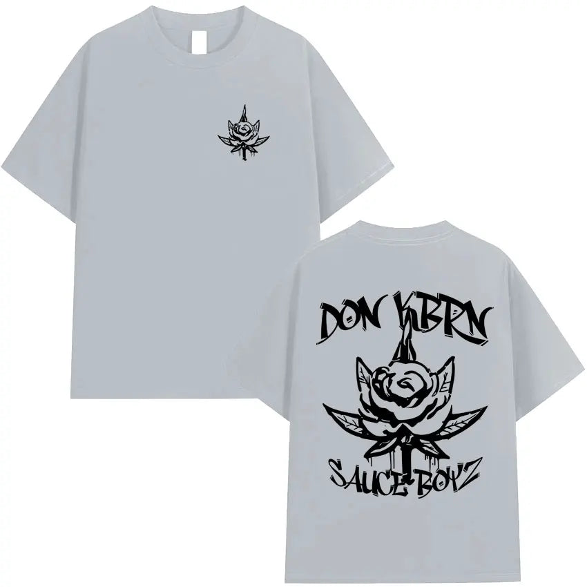 Rapper Eladio Carrion 2025 Trendy Album Double Sided Print T Shirt Mens Hip Hop Summer High Quality T-shirt Loose Oversized Tops