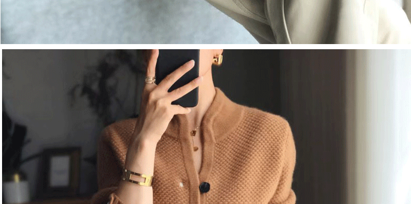 Autumn Winter New Thickened 100% Cashmere Wool Cardigan Women Stand Neck Sweater Sweater Loose Knit Base Wool Sweater Jacket