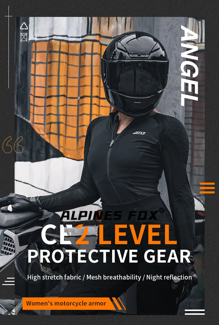 Women Motorcycle Soft Armor Full Body Summer Motorbike Skiing Protective Jacket Lady Motocross Racing Undershirt CE Approved