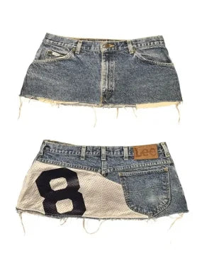 European and American spicy girl subculture slim fit denim short skirt Y2k street design slim fit daily sweet super A mini skirt