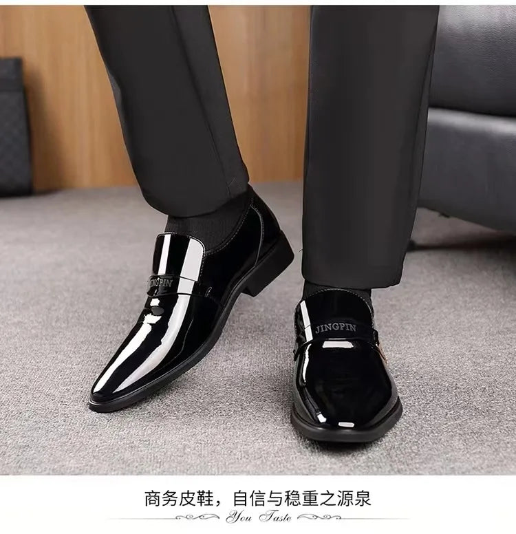 Business Leather Shoes for Men British Style Men's Office Dress Shoes Comfortable Slip-on Male Loafers Hot Daily Casual Shoes