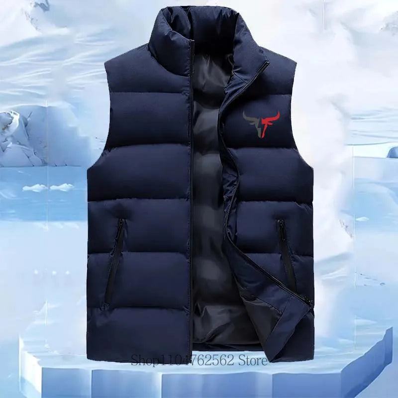 Men Casual Fashion Warm Comfortable Sleeveless Jacket Vest Coat Autumn Winter Mandarin Collar Sports Men Vest Outerwear