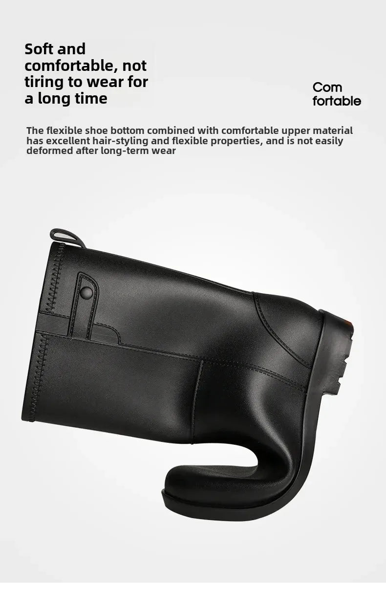 Fashionable Women's Mid-Calf Rain Boots Fleece Lined Anti-Slip Half Boots Adult Rain Shoes Wholesale From China Land