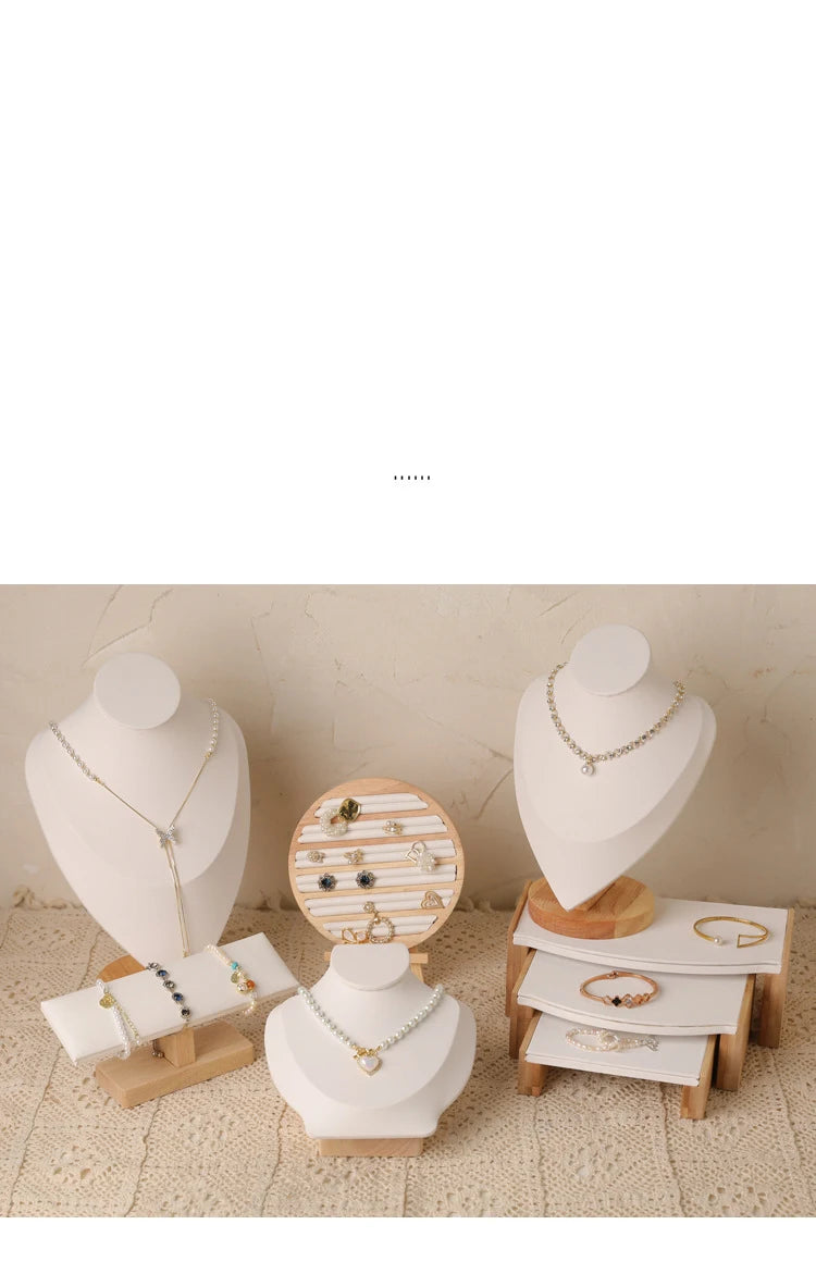 PU Model Bust Show Exhibitor Jewelry Display Necklace Pendants Mannequin Stand Earrings Organizer Ring Bracelet Storage Stand