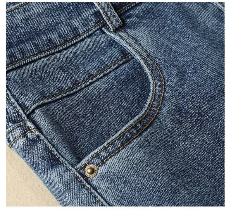 High Waist Denim Skirt Women's Spring Summer New Style Slimming Fashionable Versatile Small Size Draped Midi Skirt