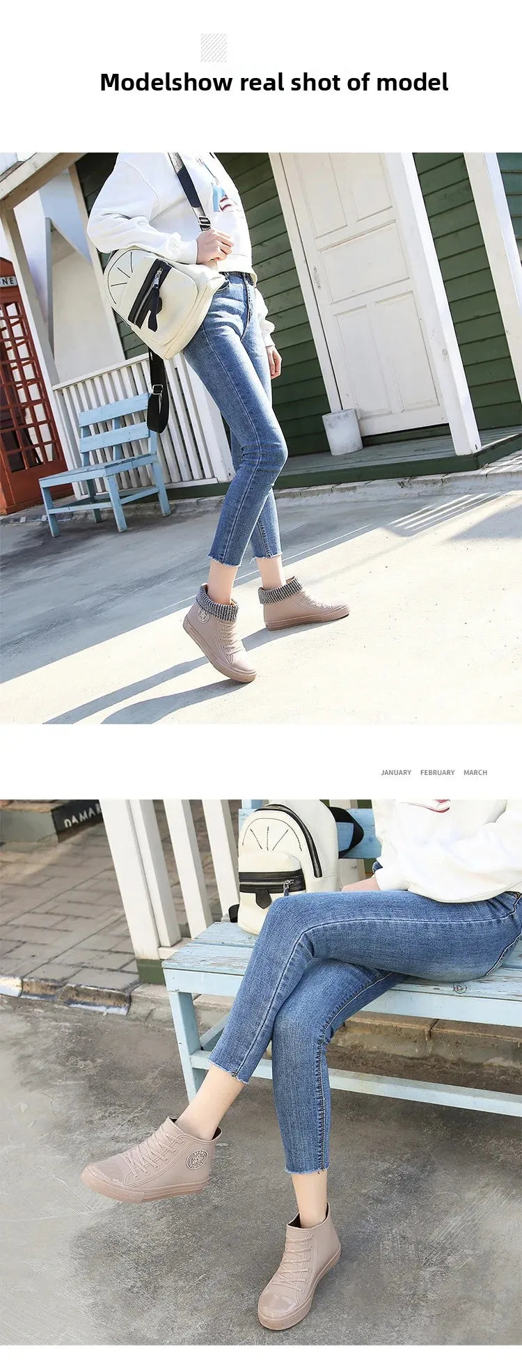 Anti-Slip Short Tube Waterproof Women's Rain Boots Fashionable Kitchen Work Rubber Shoe Covers Fishing Shoes PVC Material Adult