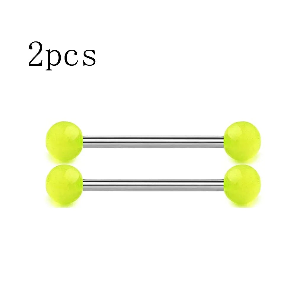 1/18Pairs 14mm/16mm/18mm Stainless Steel Tongue Rings Nipple Piercing Straight Barbells Jewelry For Men For Daily Decoration
