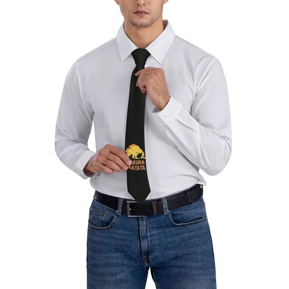 Custom The Lion King Hakuna Matata Necktie Mens Mens Suit Tie For Thanksgiving Day