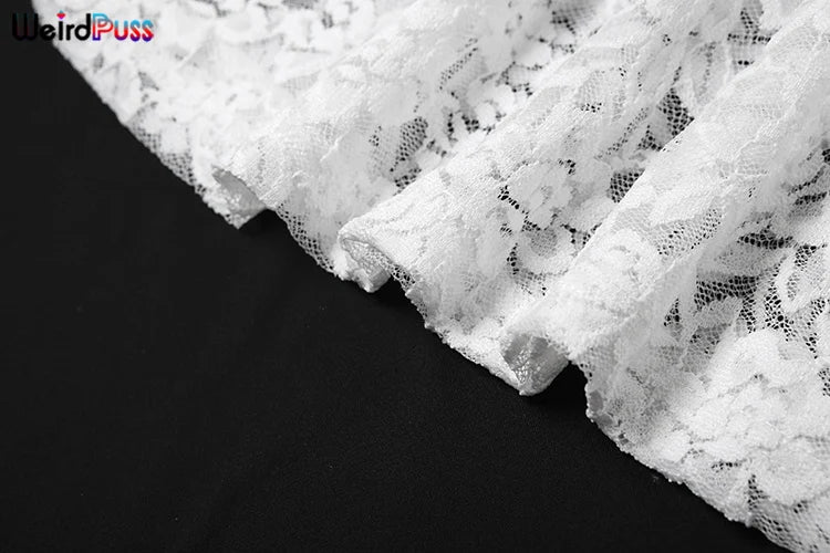 Weird Puss Lace Sexy Halter Dress Party Women Chic Backless Sleeveless Hollow Wedding Dinner Summer Vacation Bodycon Vestidos