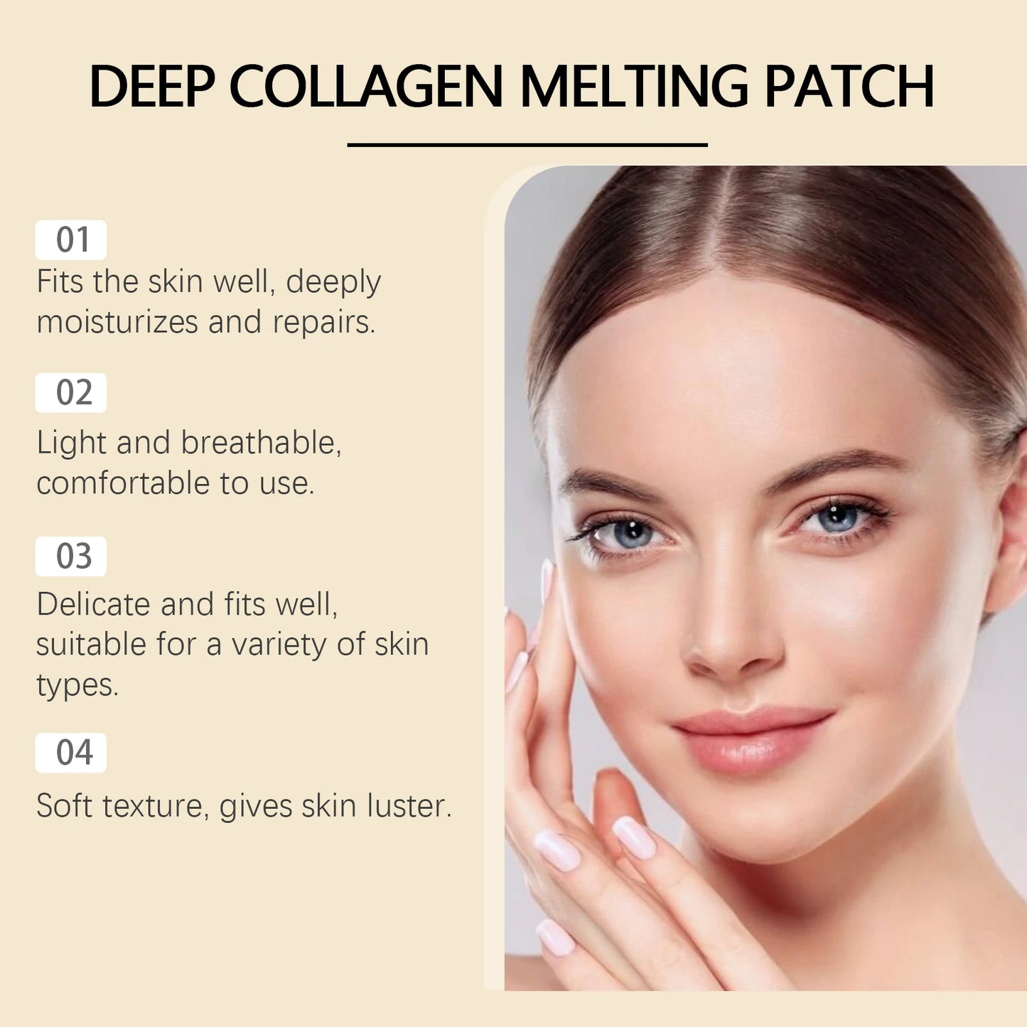 HOYGI Collagen Protein Patche Film Water Soluble Soluble Absorbable for Forehead Eye Area Moisturizing Essence Patch Face Care