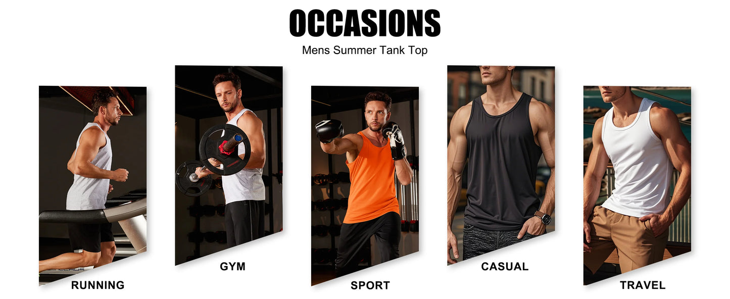 MAGCOMSEN Men's Tank Tops Cotton Sweat-wicking Breathable Muscle Sports Sleeveless Shirt Gym Exercise Outdoor Sports and Beach