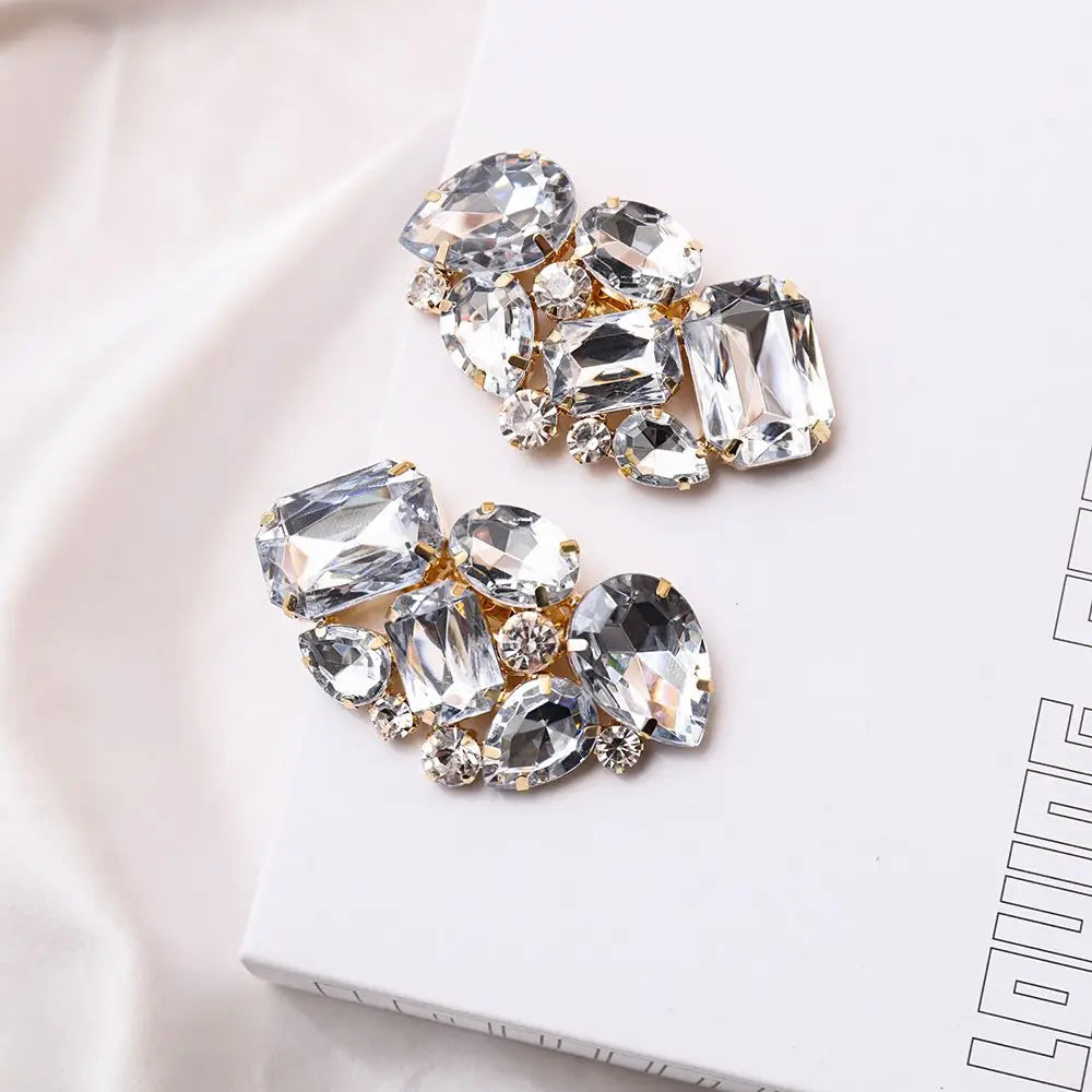 1Pair Detachable Shoes Decorations Shiny Crystal Shoes Clip Charm Buckle Rhinestone Brooch Women Bag Pendant Bride Accessories
