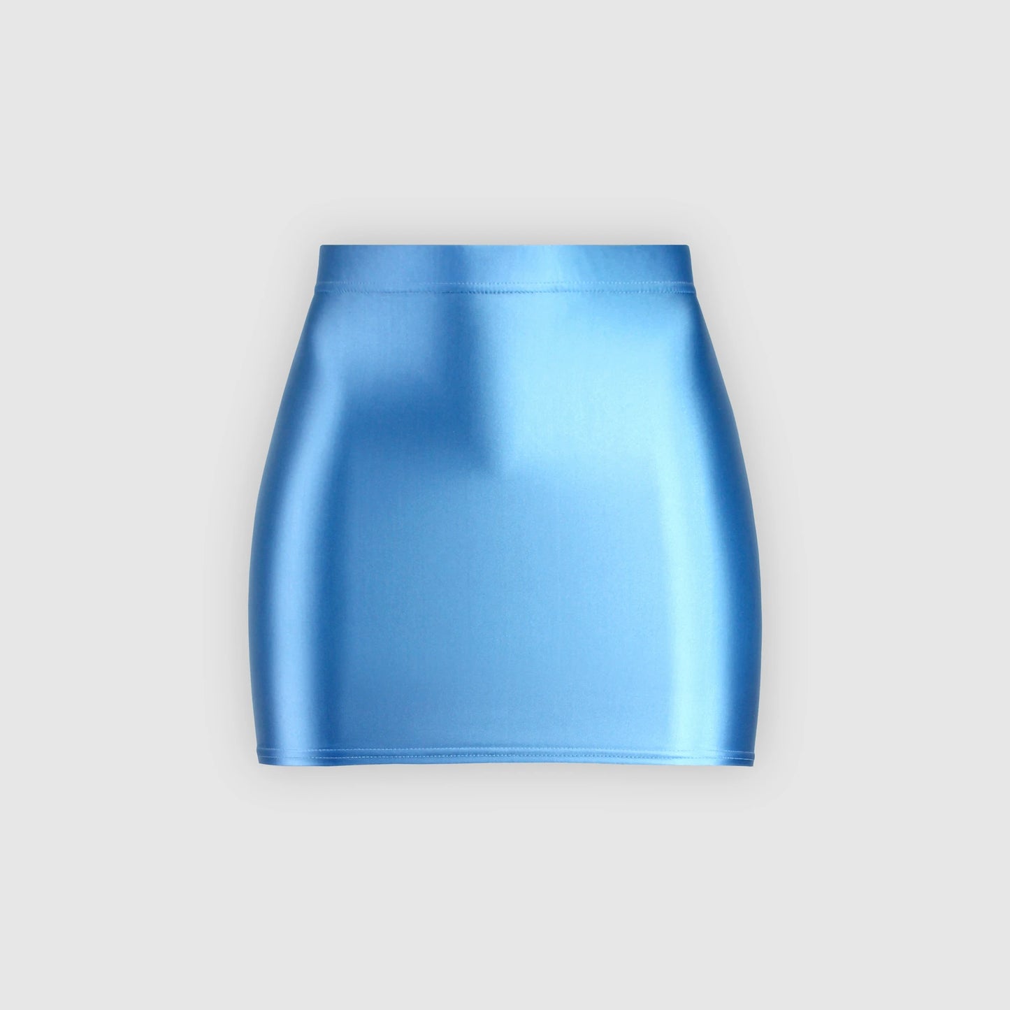 MJINM Women's Shiny Satin Glossy Skirts Hip Wrap One Step Skirts Smooth Bodycon Elastic Waist Half-body Causal Mini Short Skirts