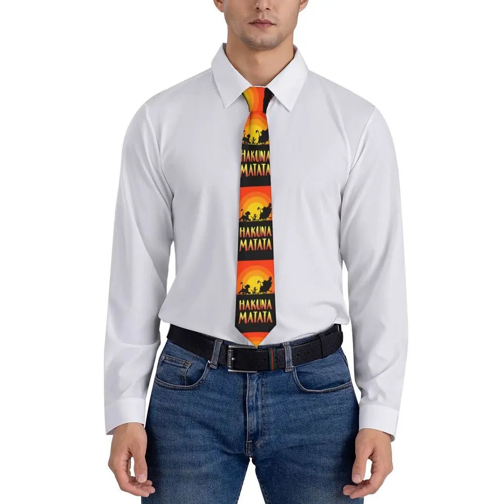 Custom The Lion King Hakuna Matata Necktie Mens Mens Suit Tie For Thanksgiving Day
