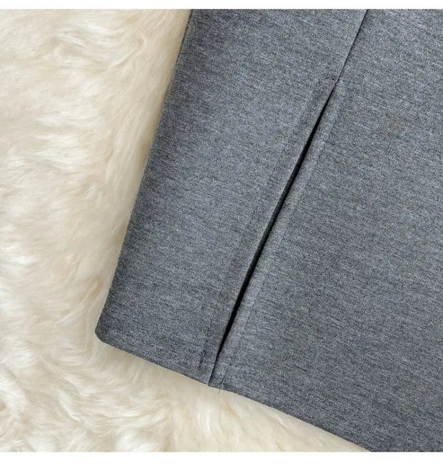 High Waist Midi Skirt Women's OL Profional Slimming Side Slit Wrap around A-Line One Step Skirt Korean Sle Commute Pure ...