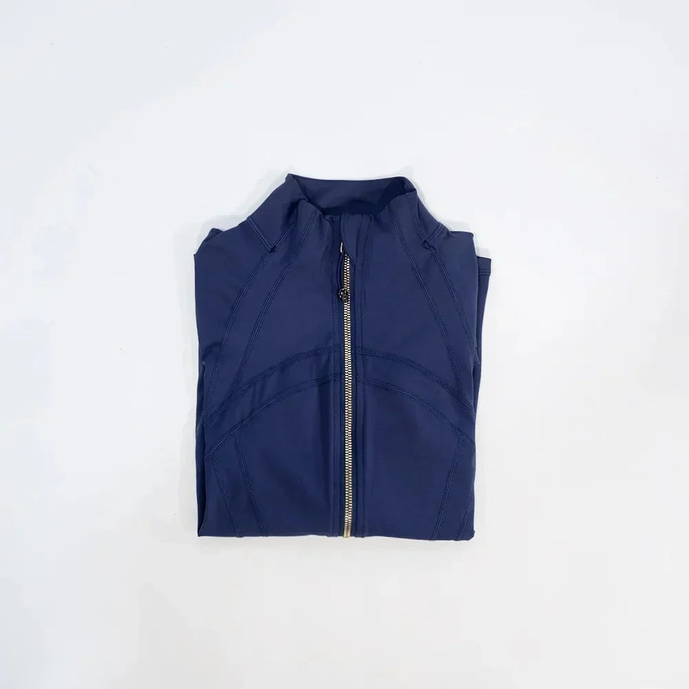 Slimming Zipper Jacket Yoga Collar Lightweight Quick Dry Sporty Thin Rose Gold Evening Summer Outerwear for Active Living