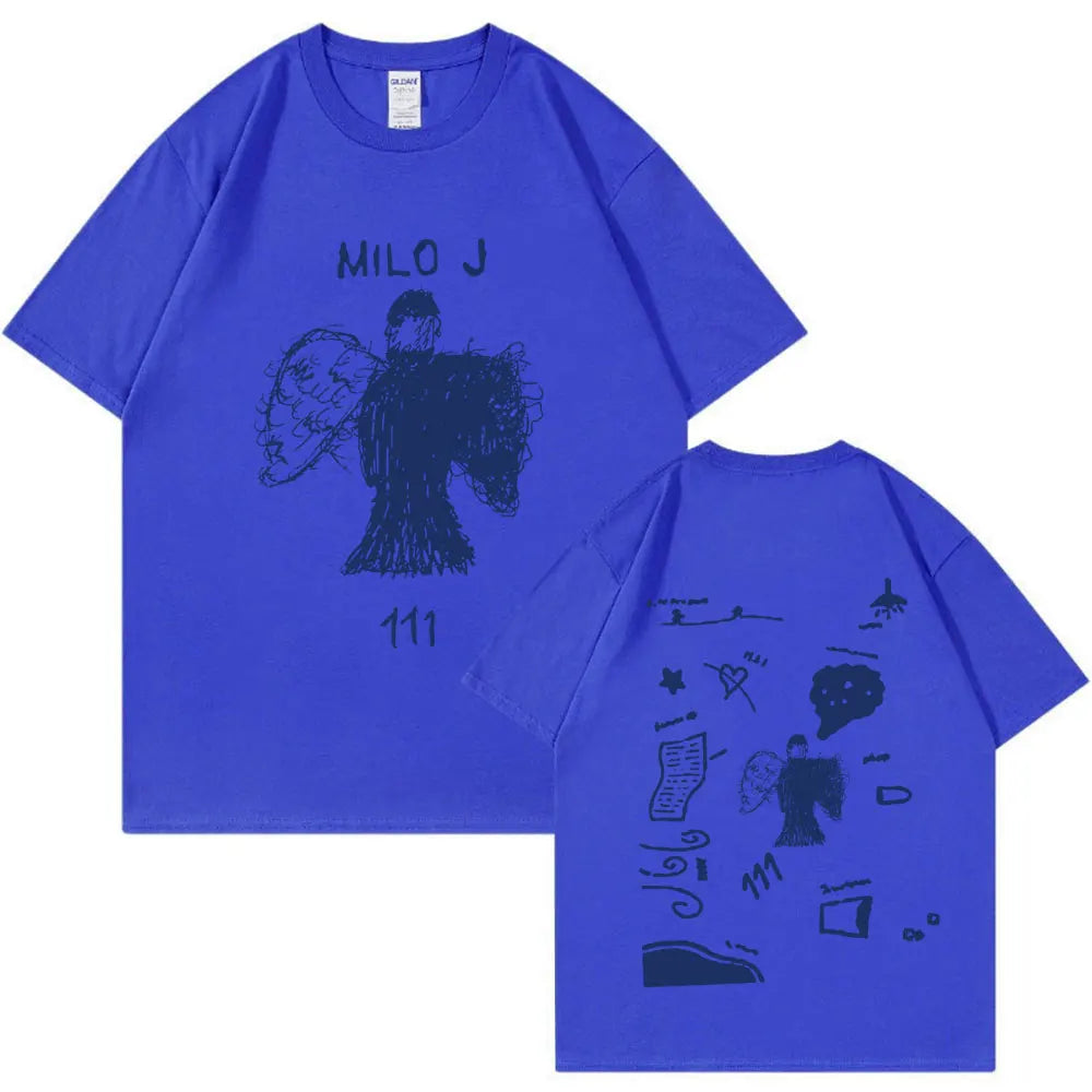 Rapper Milo J 111 Album Merch T Shirt Men Women Clothes Harajuku Hip Hop T-shirt Vintage Cotton Short Slevee T-shirts Streetwear