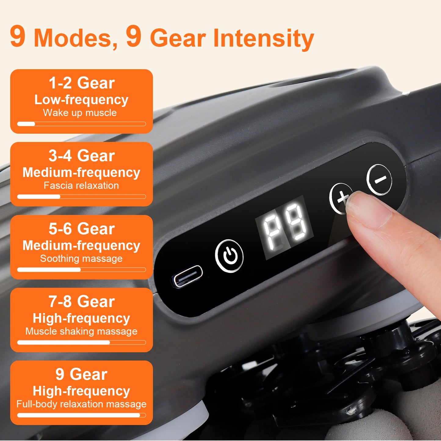 Multi-head Fascia Gun Deep Relaxation Muscle Red Light Deep Tissue Body Muscle Massage Gun