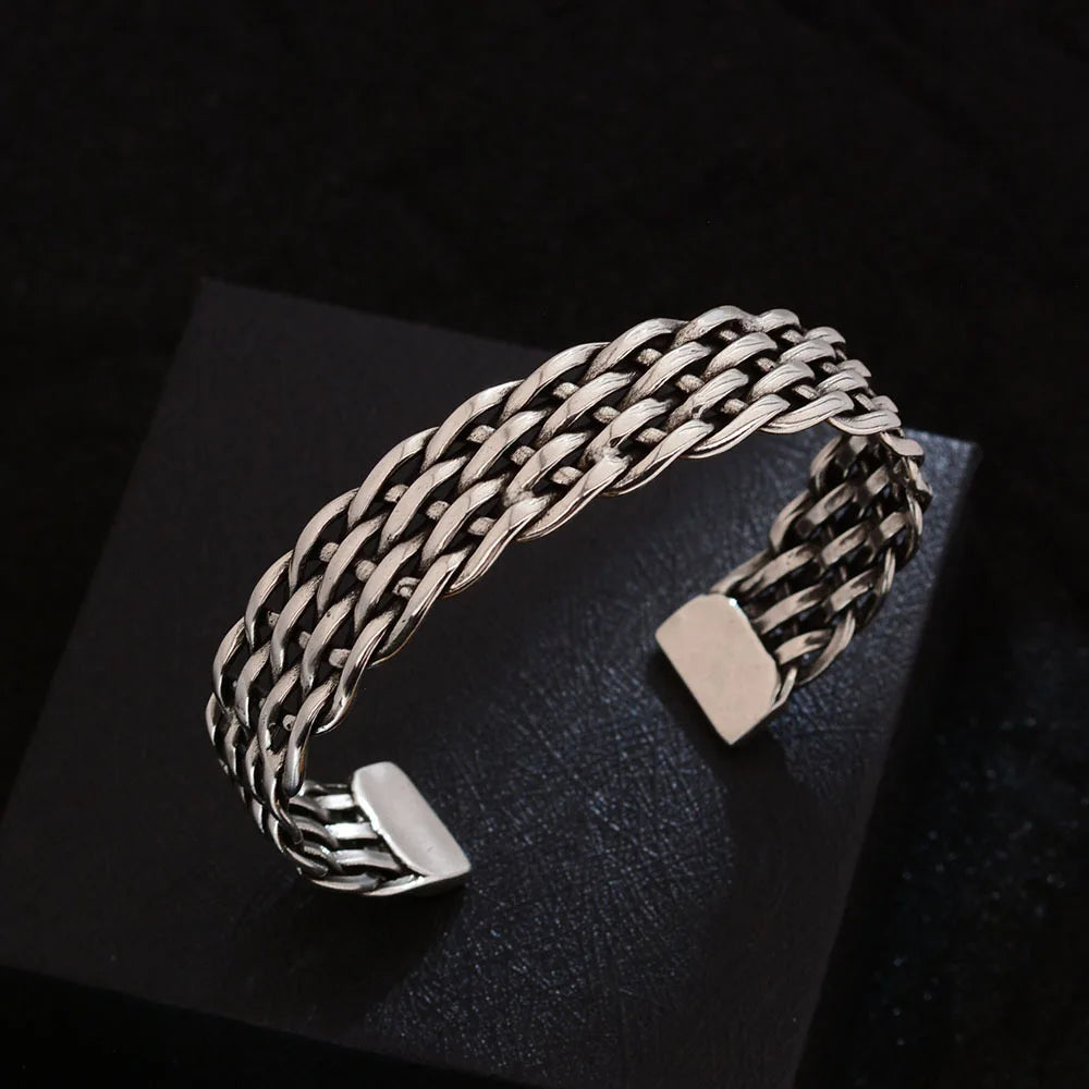 925 Sterling Silver Bracelets for Women Men String Accessory Interware Vintage Simple Hollow Chain Pendant Party Jewelry Gift