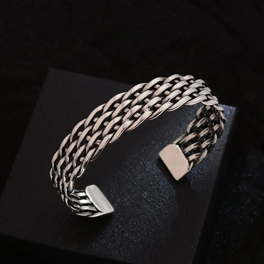 925 Sterling Silver Bracelets for Women Men String Accessory Interware Vintage Simple Hollow Chain Pendant Party Jewelry Gift