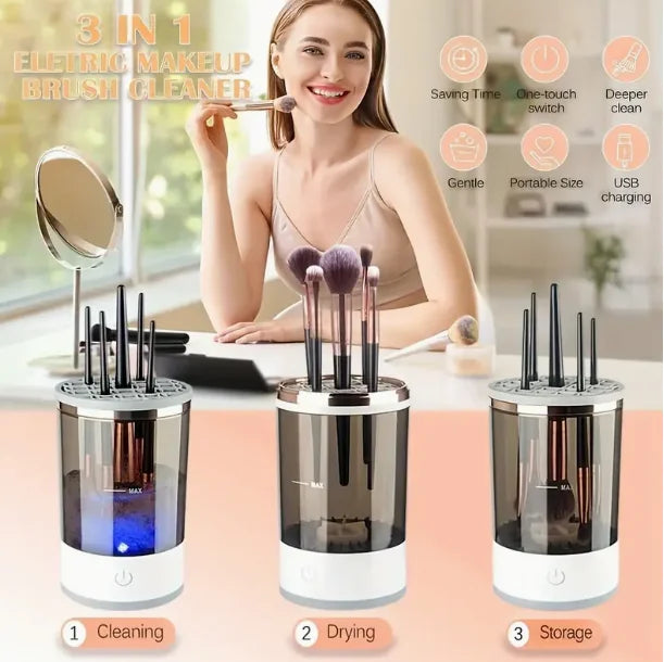 Electric lazy makeup brush cleaner | Automatic cleaning with storage box special cleaning storage for makeup tools