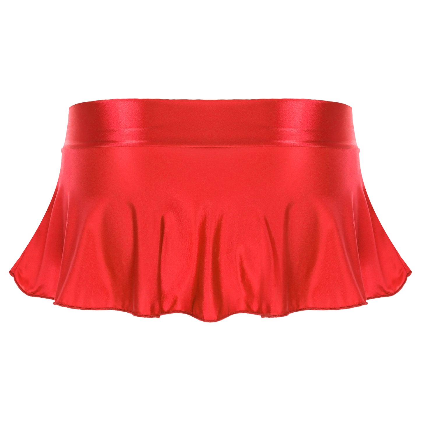 Skirts for Women Korean Fashion Mini Skirts Solid Color Sexy Miniskirt Clubwear Glossy Ruffled Short Rave Mini Skirt Y2k Clothes