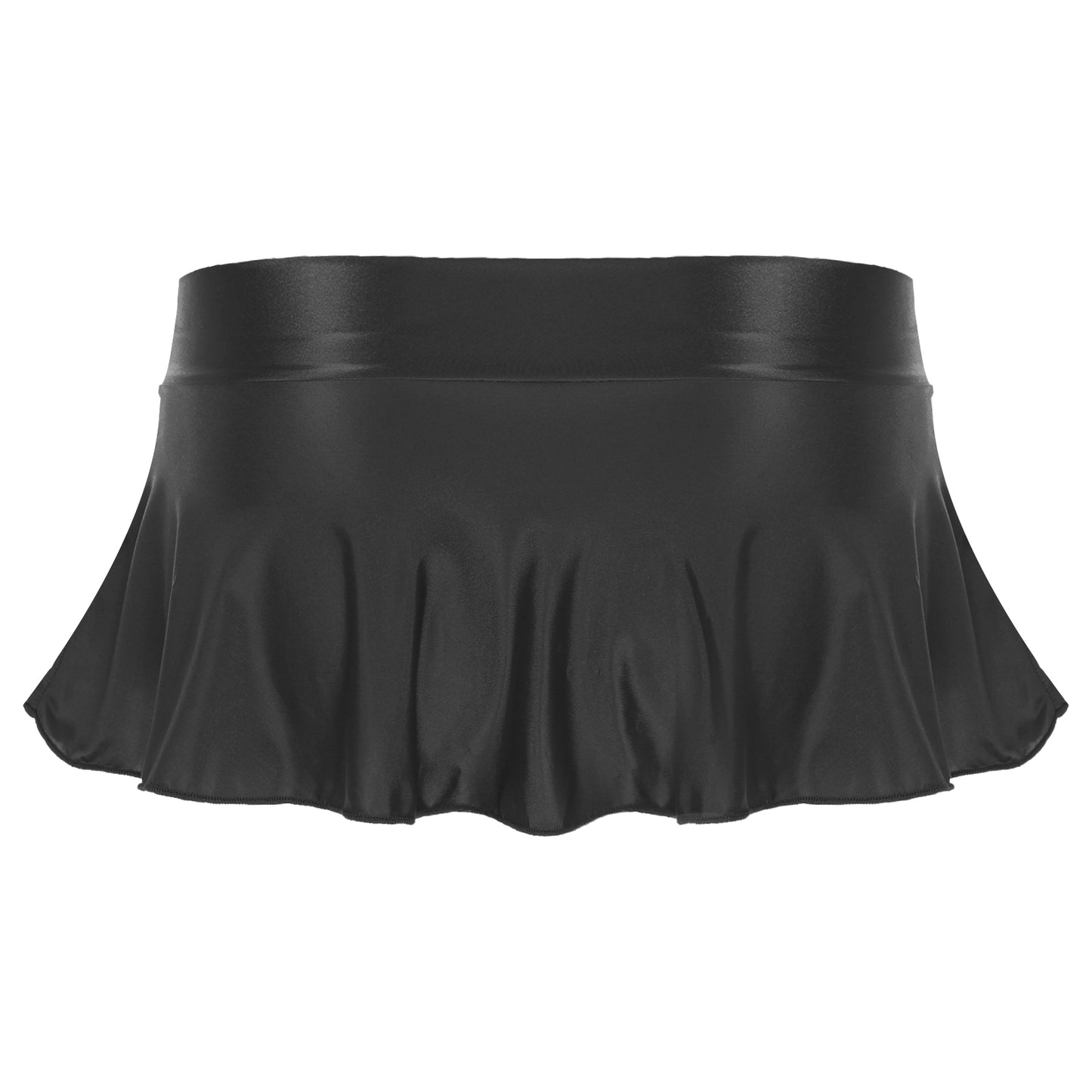 Skirts for Women Korean Fashion Mini Skirts Solid Color Sexy Miniskirt Clubwear Glossy Ruffled Short Rave Mini Skirt Y2k Clothes