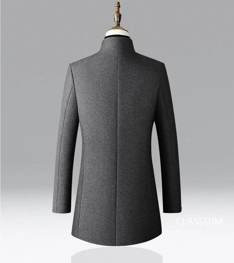 Men Long Trench Coats Cashmere Winter Jackets Wool Blends New Autumn Winter Coats Male Business Casual Trench Coats Size 4XL