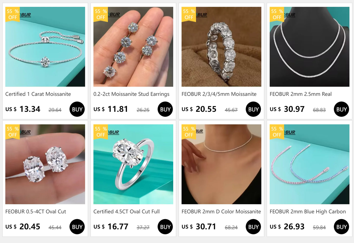 FEOBUR 3/5/6.5mm Heart Moissanite Tennis Bracelets with Certificate 925 Sterling Silver Sparkly Diamond Bangle for Women Jewelry