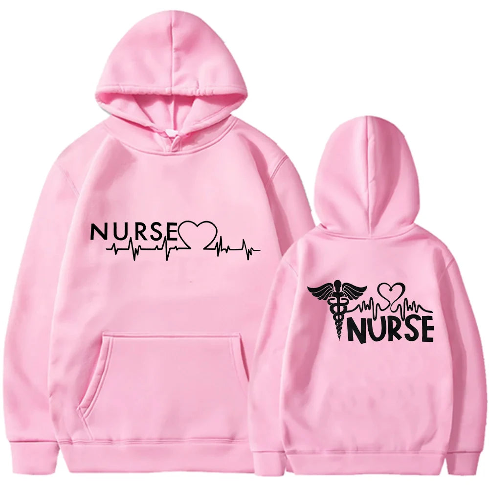 Women's Sweatshirts Fashion Nurse Graphic Y2k Hoodie Long Sleeve Pullover Outerwears Aesthetic Harajuku Hooded Female Clothing