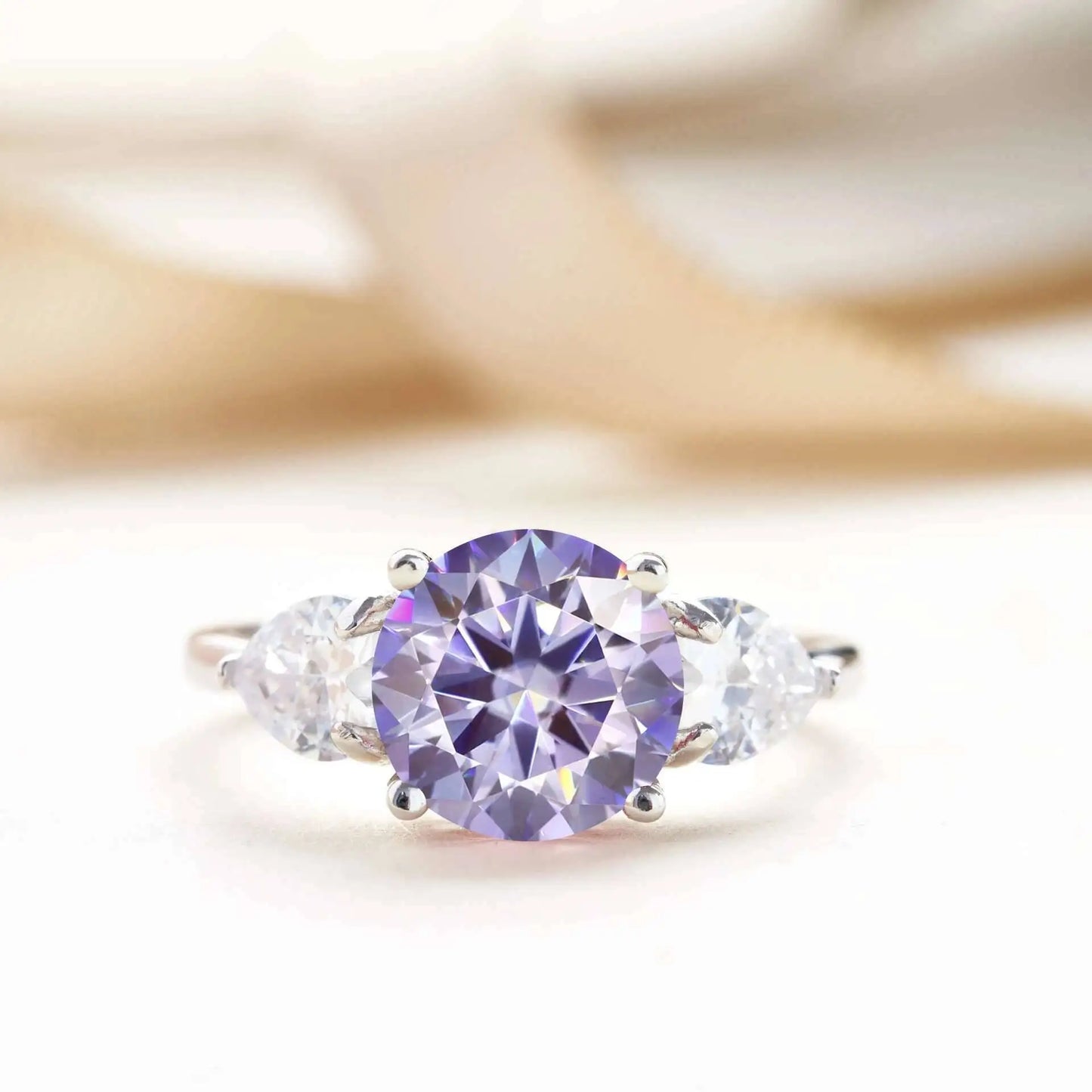 Luxury 9mm 3ct D Color Moissanite Rings Classic 4 Prong S925 Sterling Silver Fine Jewelry Dating Gift For Women Wedding Bands