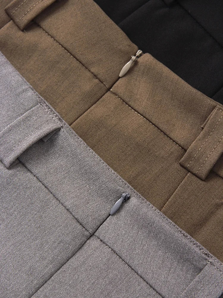 Gray Midi Pleated Skirts For Women Autumn 2024 High Waist A Line Maxi Zipper Skirts For Office Lady Long Skirt Woman Black