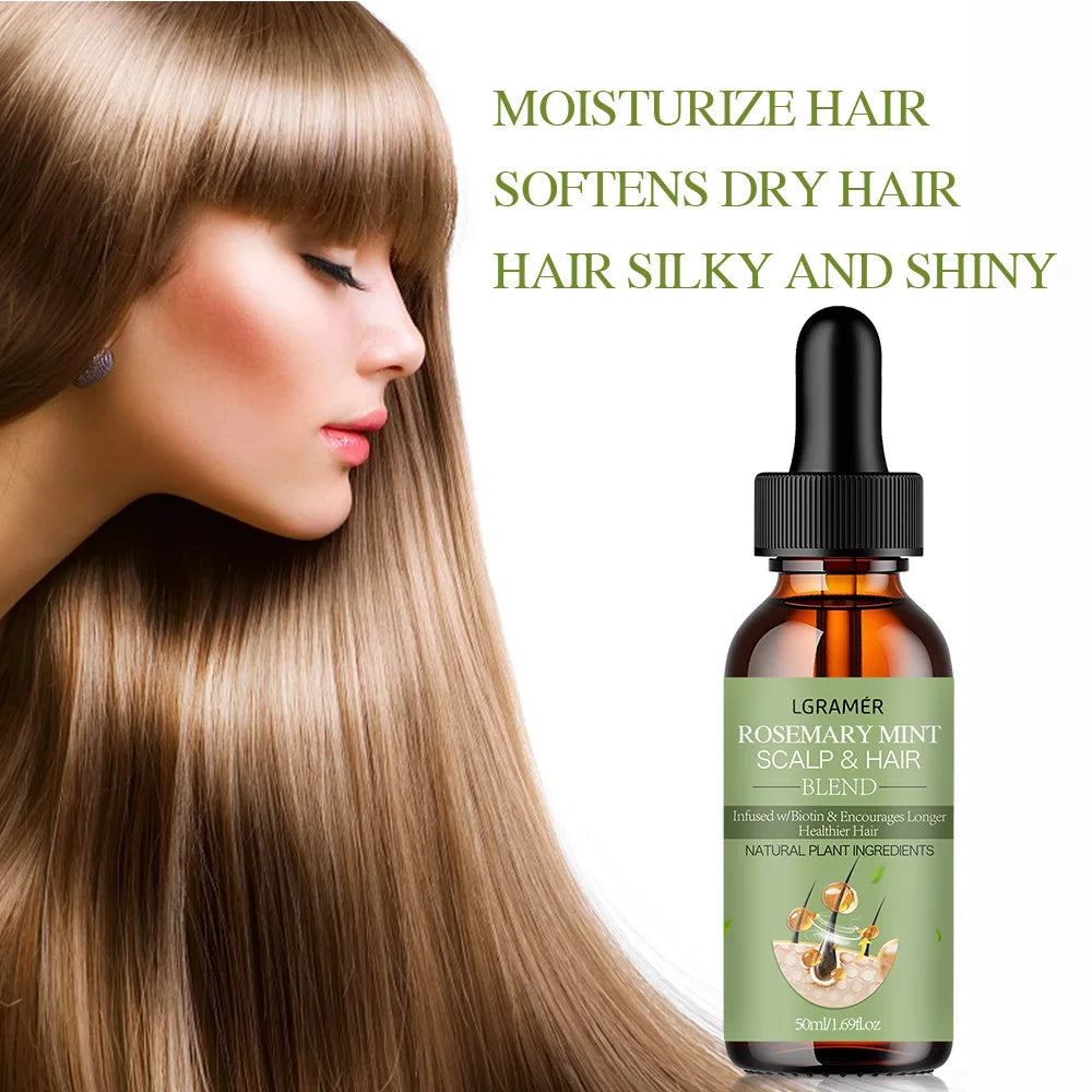 Hair Growth Essential Oil Rosemary Mint Hair Strengthening Oil Nourishing Treatment for Split Ends Dry Organics Hair Care Oil