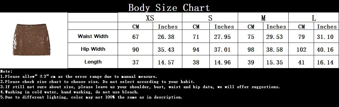 KONDALA Chic Y2K Sheath Sequined Sexy Brown Mini Skirt Club Fashion 2025 Sexy Birthday Shiny Night Party Music Streetwear Skirt