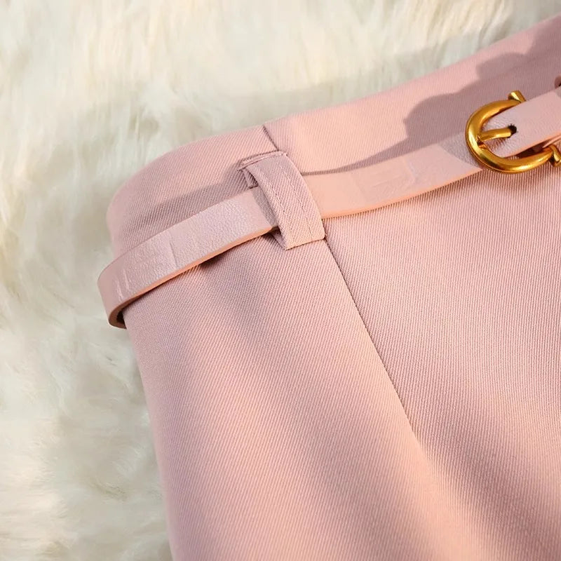 High Waist Suit Sle  Skirt Korean Spring Autumn New Wrap around a Line Skirt for Women Casual Loose Fit a pe