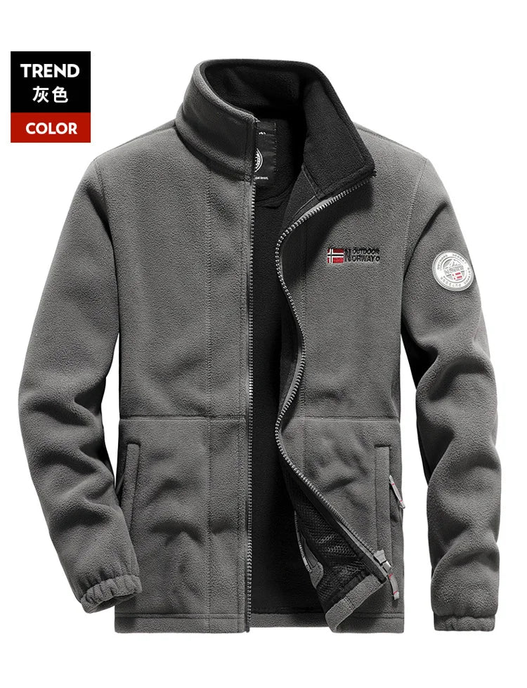Thickened Fleece Men's Hooded Fleece Jacket, Fleece Jacket, Fleece Jackets for Couples, Fleece Zipper Open Plus Size Top Jackets