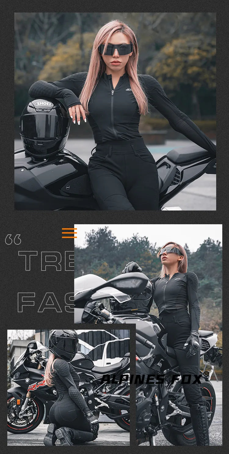 Women Motorcycle Soft Armor Full Body Summer Motorbike Skiing Protective Jacket Lady Motocross Racing Undershirt CE Approved