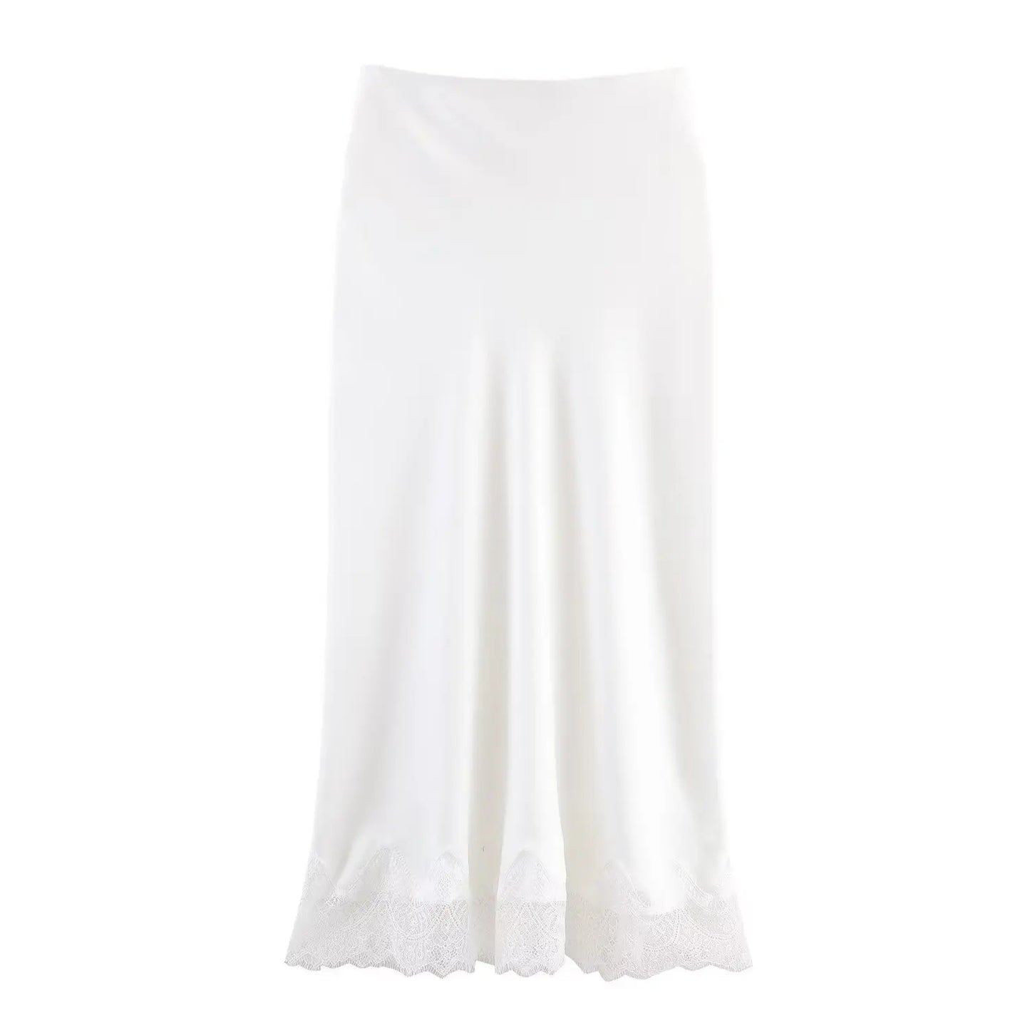 Tossy Fashion Autumn Lace Maxi Skirt For Women High Waist Slim Satin Elegant Commute Party Looks Female Printed Lace Long Skirt