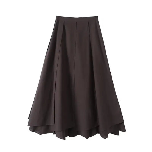Women's Half Skirt Irregular Design Skirt Solid Color Long Style Temperament Summer New Half Skirt