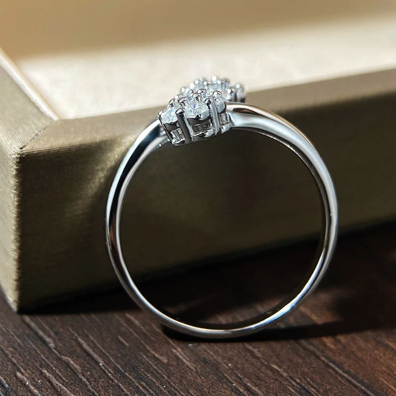 KNOBSPIN GRA Certified 2.5mm Flower Moissanite Wedding Rings for Women 100% s925 Sterling Sliver Ring Jewelry Wholesale