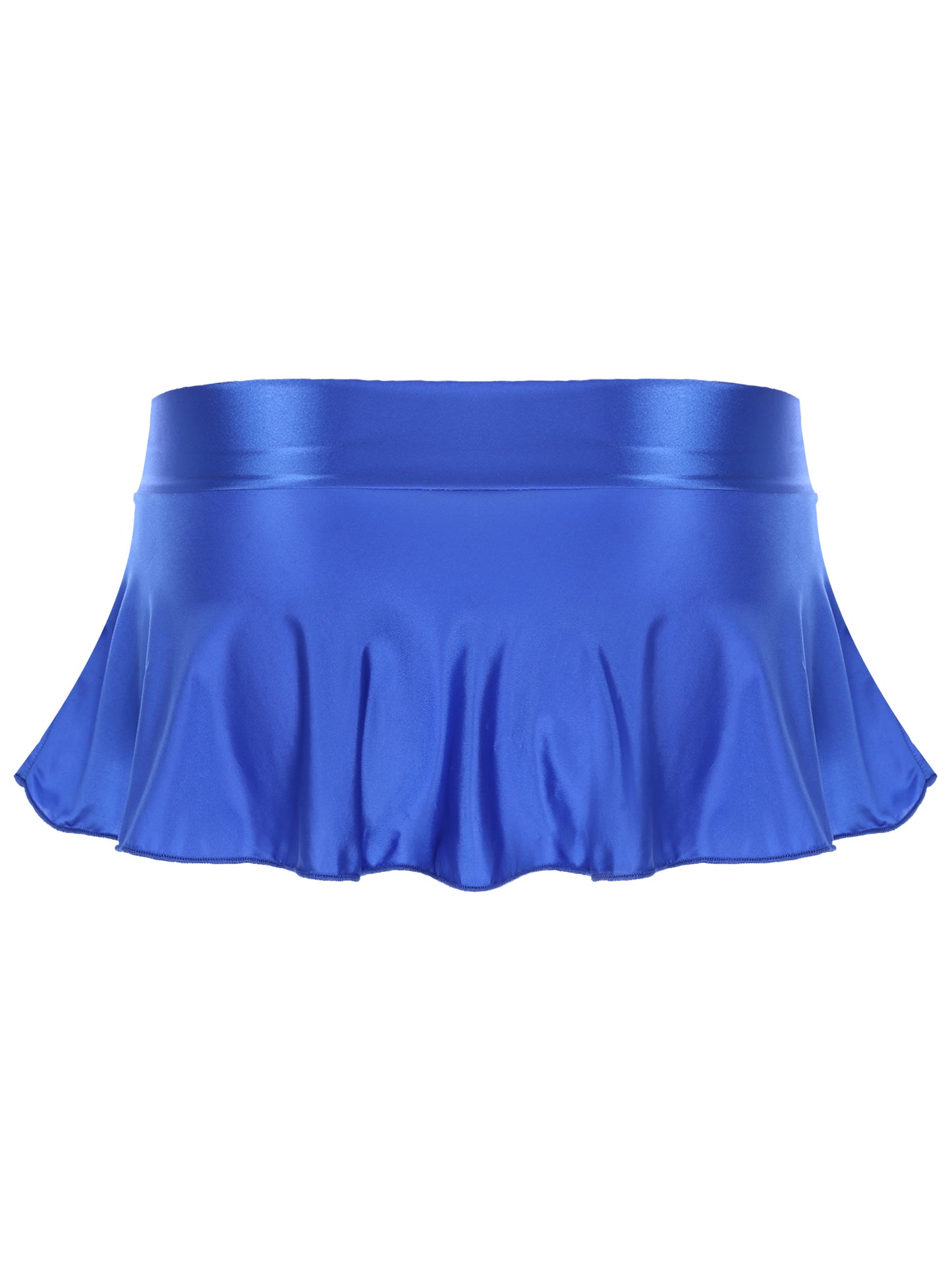 Skirts for Women Korean Fashion Mini Skirts Solid Color Sexy Miniskirt Clubwear Glossy Ruffled Short Rave Mini Skirt Y2k Clothes