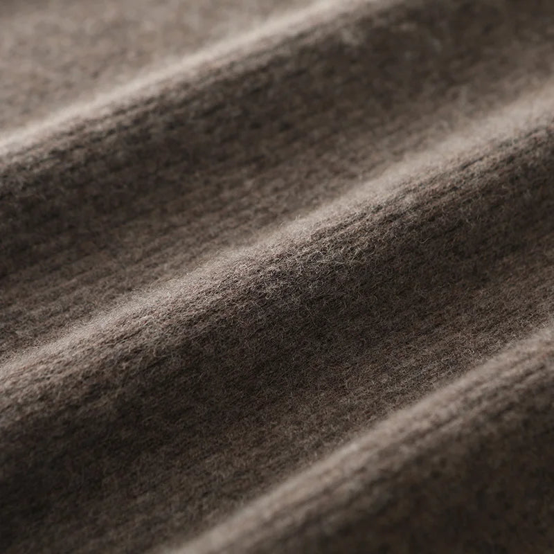 100% Merino Wool Skirt Women's Elastic Waist Cashmere Striped Skirts Office Lady Knitted Simple Dress Thickening Autumn Winter