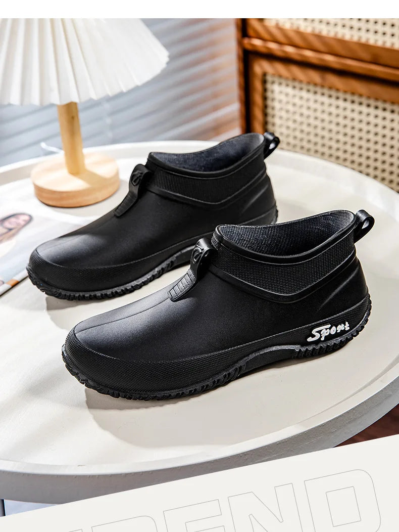 Casual Thick Bottomed Waterproof Outdoor Wear-Resistant Ladies Short Tube Water Shoes Daily Leisure Rain Boots for Women