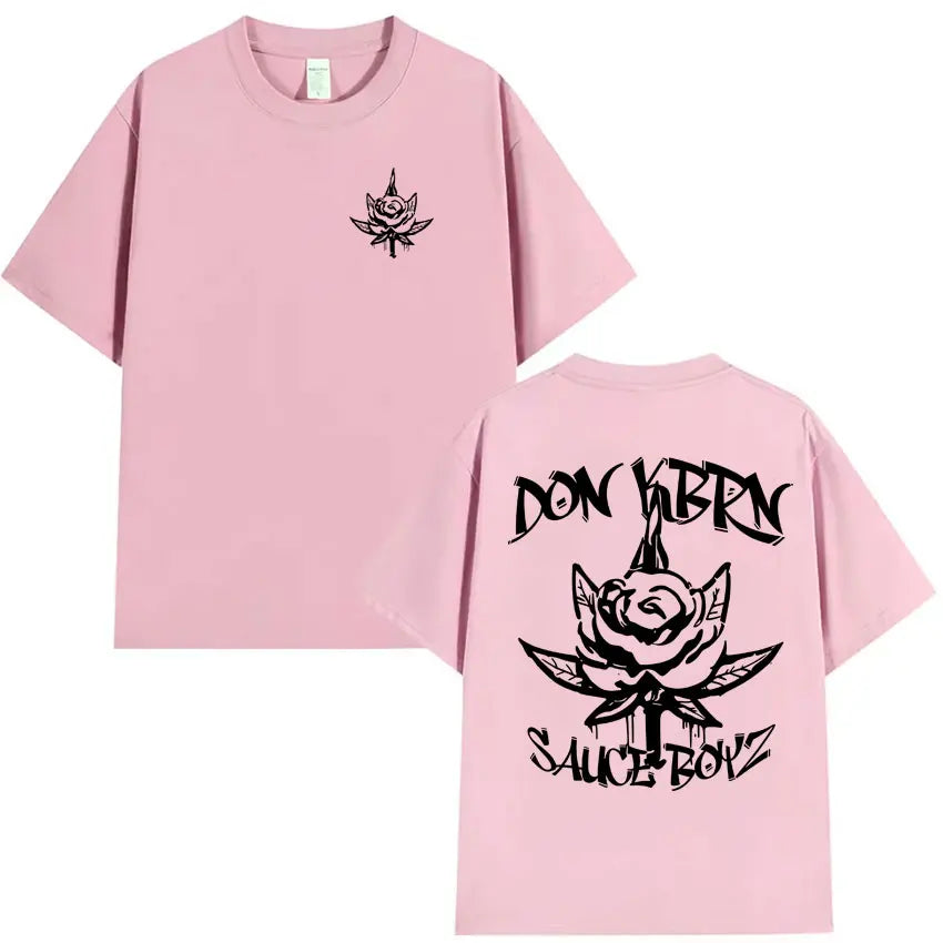 Rapper Eladio Carrion 2025 Trendy Album Double Sided Print T Shirt Mens Hip Hop Summer High Quality T-shirt Loose Oversized Tops